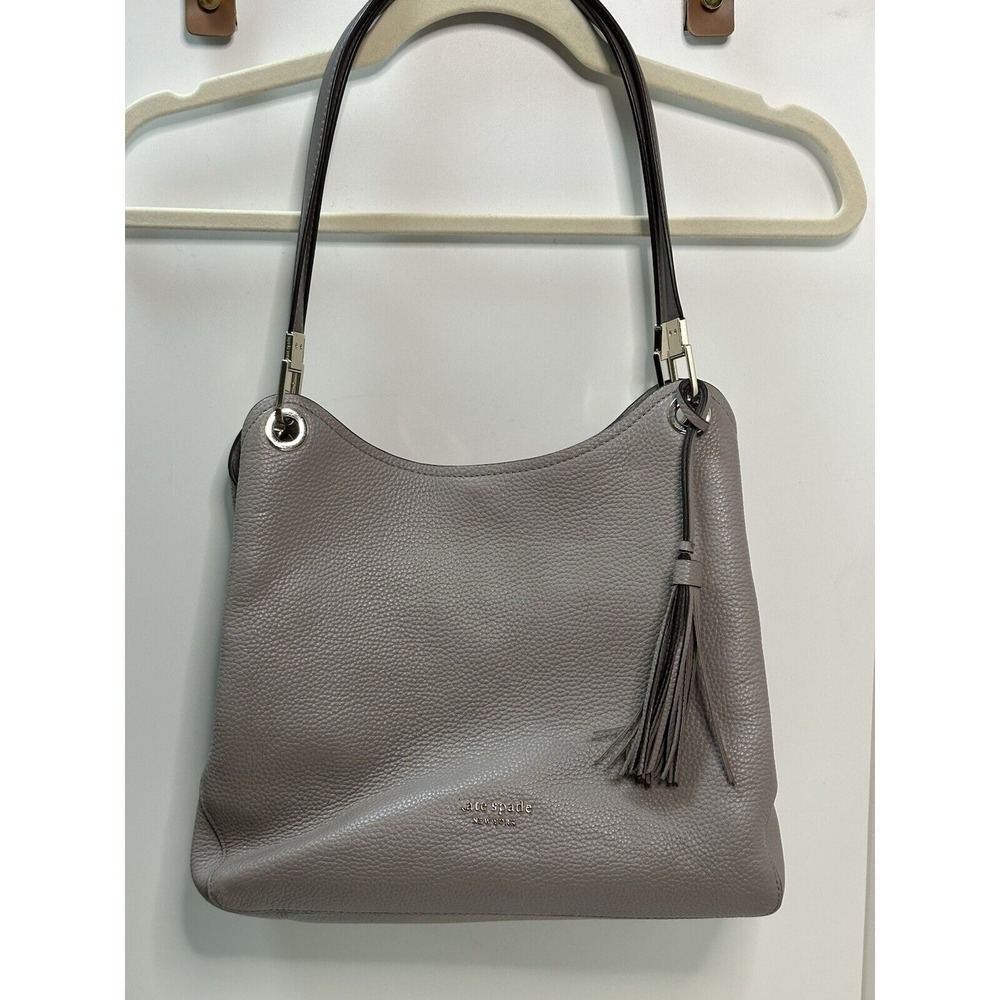 Kate Spade, Large Leather Shoulder Bag Tassel - Taupe